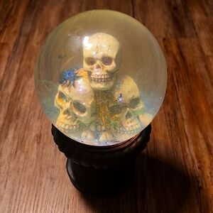 Graveyard Skulls Crystal Ball Decor